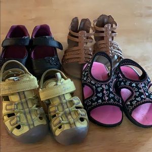 Lot of toddler girl shoes